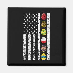 American Flag Happy Easter Egg Hunting Patriotic Magnet