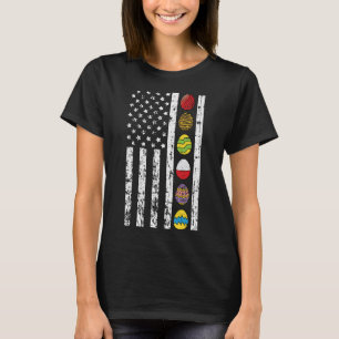 American Flag Happy Easter Egg Hunting Patriotic  T-Shirt