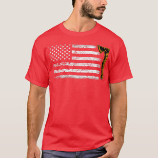 American Flag Hatchet Funny Axe Throw Lover T-Shirt