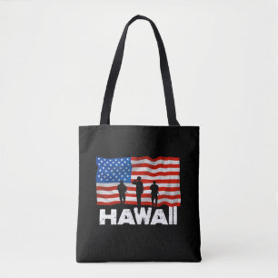 American Flag Hawaii Christmas Tote Bag