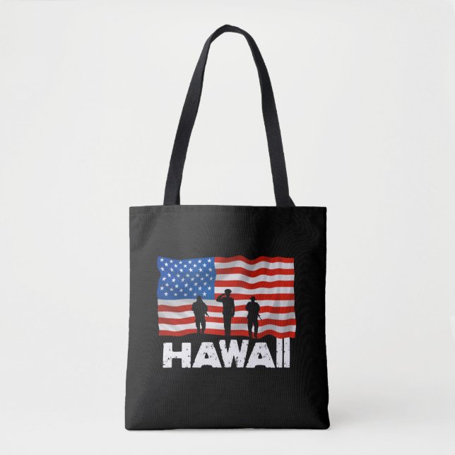 American Flag Hawaii Christmas Tote Bag (Front)