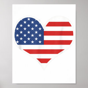 American Flag Hear Poster