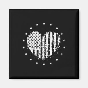 American Flag Heart 4th Of July Magnet