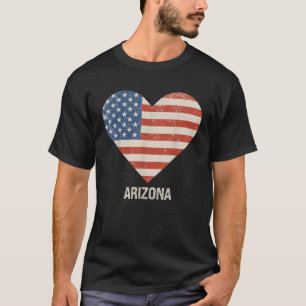 American Flag Heart Arizona 4th of July Patriotic  T-Shirt