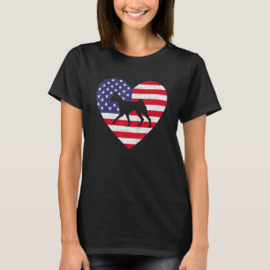 American Flag Heart Basenji Dog 4th Of July Usa Pa T-Shirt