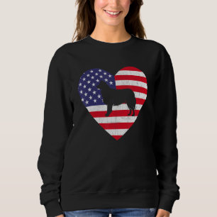 American Flag Heart Border Collie Dog 4th Of July Sweatshirt