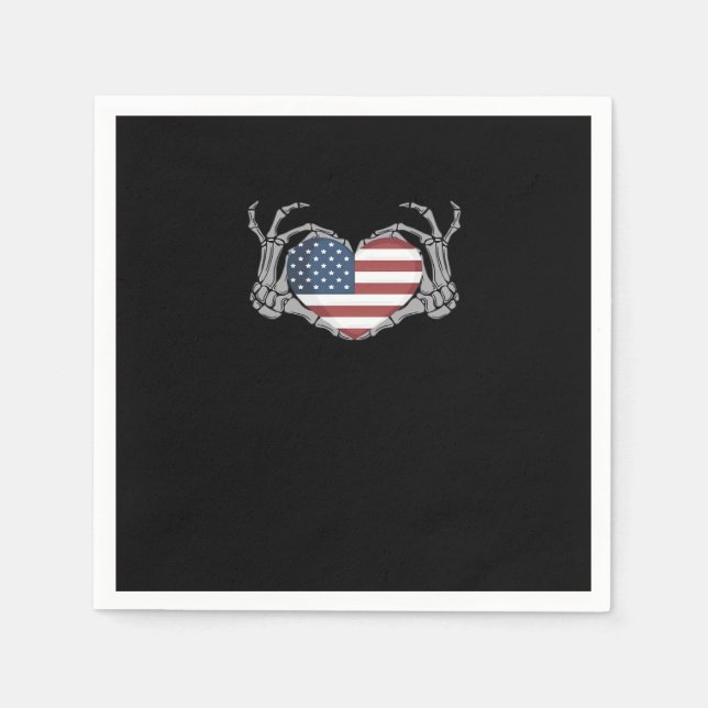American Flag Heart Classic Design Napkin (Front)