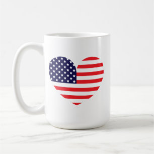 American Flag Heart Coffee Mug