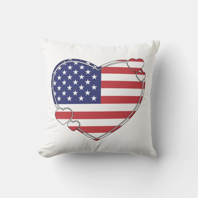 American Flag Heart Cushion (Front)