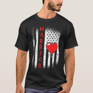 American Flag Heart Disease Fighter  T-Shirt