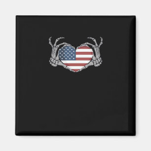 American Flag Heart Fitted Magnet
