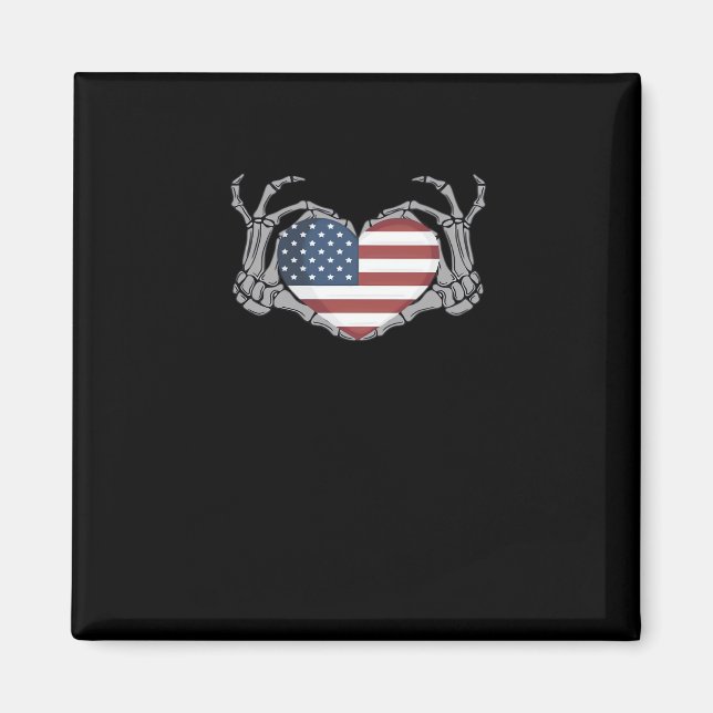 American Flag Heart Fitted Magnet (Front)
