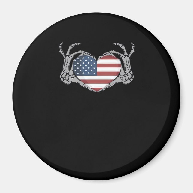 American Flag Heart Fitted Magnet (Front)