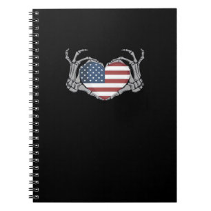American Flag Heart Fitted Notebook
