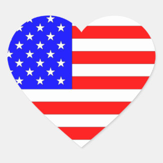 AMERICAN FLAG HEART HEART STICKER
