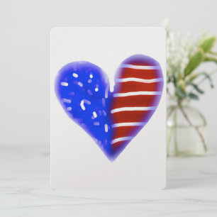 American Flag heart Holiday Card
