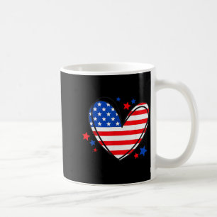 American Flag Heart Independence Day 4th of July Coffee Mug