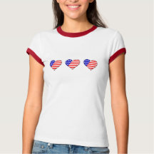 American Flag Heart Ladies T-Shirt