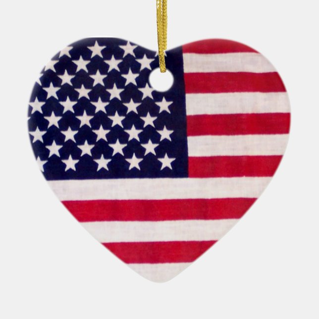 American flag heart ornament (Front)