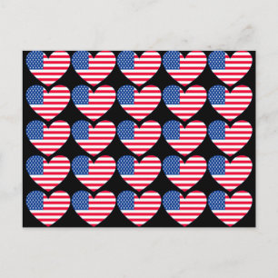 American Flag Heart Postcard