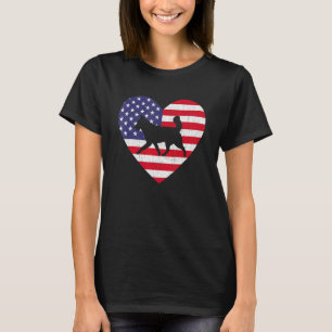 American Flag Heart Siberian Husky Dog 4th Of July T-Shirt