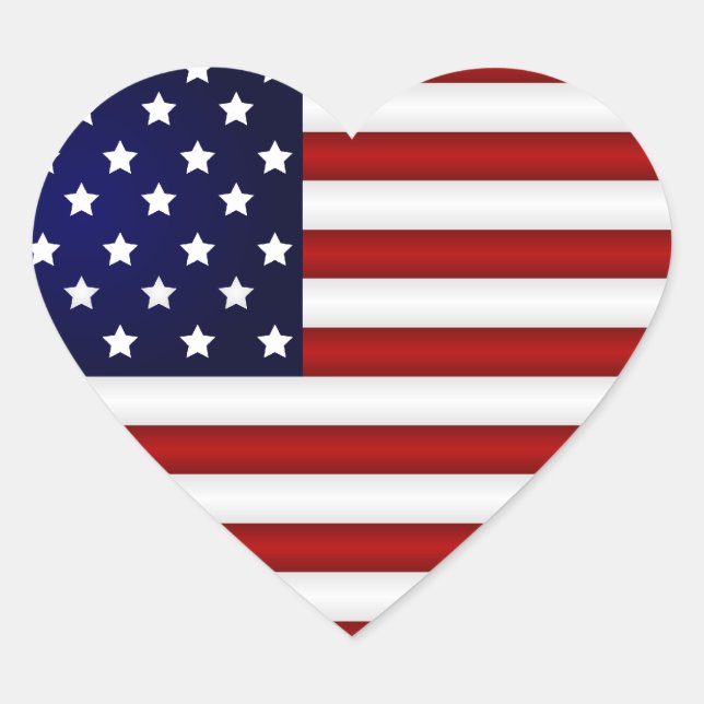 American Flag Heart Sticker (Front)