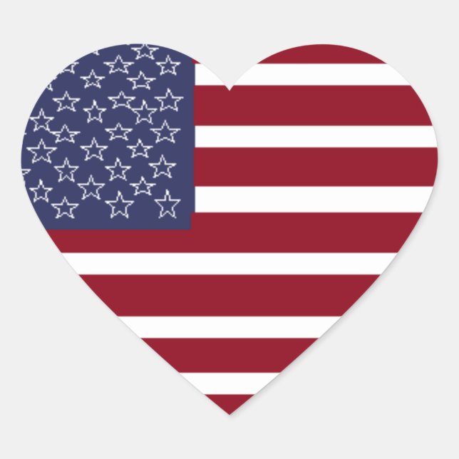AMERICAN FLAG HEART Sticker (Front)