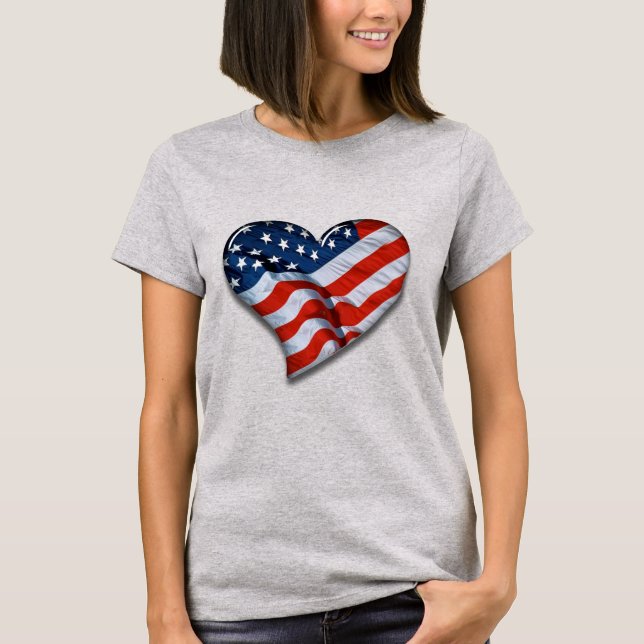American Flag Heart T-Shirt (Front)