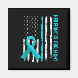 American Flag Her Fight Is My Fight Pots Syndrome  Magnet