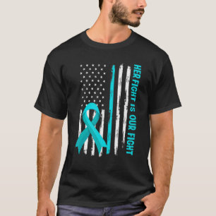 American Flag Her Fight Is My Fight Pots Syndrome T-Shirt