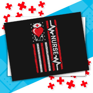 American Flag Hero Heart Life Nurse Appreciation Postcard