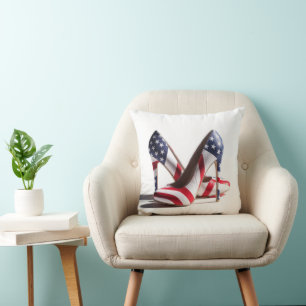American Flag High Heels Cushion