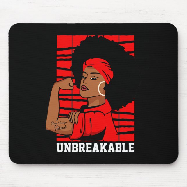 American Flag HIV Aids Brain Aneurysm Stroke Aware Mouse Pad (Front)