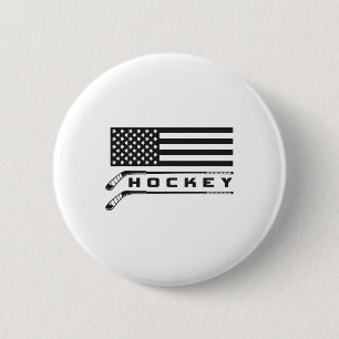 American Flag Hockey Apparel - Hockey 6 Cm Round Badge