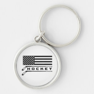 American Flag Hockey Apparel - Hockey Key Ring