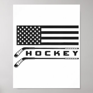 American Flag Hockey Apparel - Hockey Poster