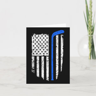American Flag Hockey Patriotic Ice Hockey Player T Card