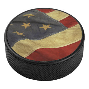 American Flag Hockey Puck