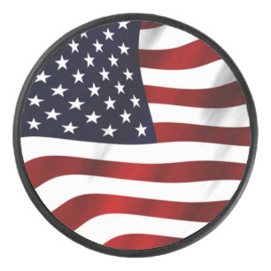 American Flag Hockey Puck