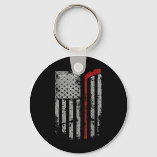 American Flag Hockey Team Gift Hockey Dad Mum T-sh Key Ring