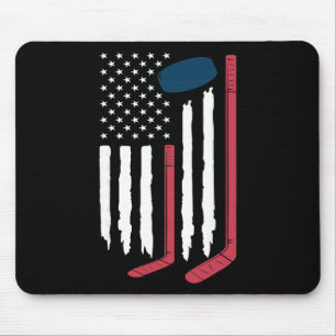 American Flag Hockey Tee For Men Women Kids  Mouse Pad