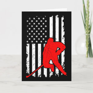 American Flag Hockey Usa Patriotic Card