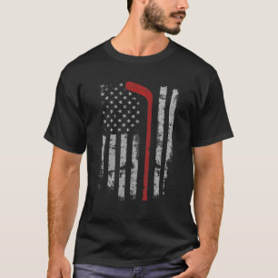 American Flag Hockey USA Patriotic Hockey Player M T-Shirt