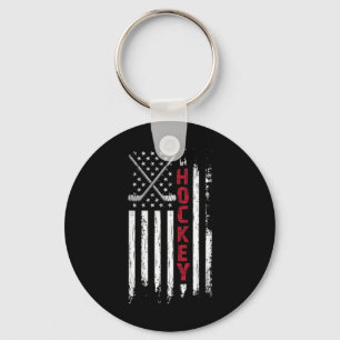 American Flag Hockey Usa Patriotic Key Ring