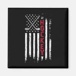 American Flag Hockey Usa Patriotic Magnet
