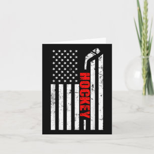 American Flag Hockey Usa Patriotic Shirt Boys Men Card