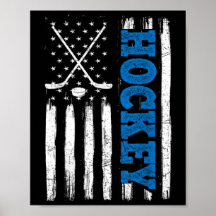 American Flag Hockey Usa Patriotic Shirt Hockey Lo Poster