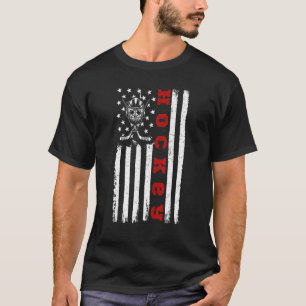 American Flag Hockey Usa Patriotic T-Shirt