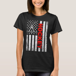 American Flag Hockey Usa Patriotic T-shirt For Wom