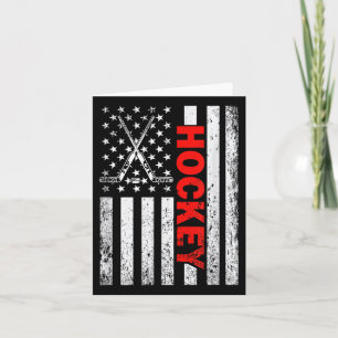 American Flag Hockey Usa Patriotic T-shirt For Wom Card